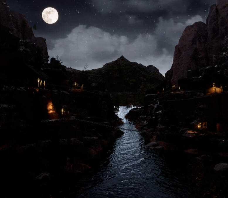 UE5 Moonlit Mining Town